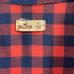 Pink and Blue Hollister Flannel Button Down